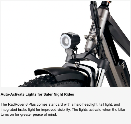 Rad Rover Electric Bike Lights Rental Joshua Tree